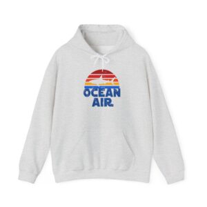 Ocean Air Hoodie – Retro Sunset Graphic Hooded Sweatshirt